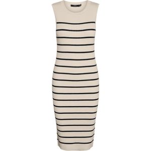 Vero moda Jurk ecru (Maat: XL) - Streep - Halslijn: Ronde hals,