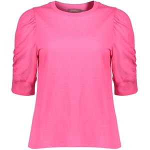 Geisha T-shirt roze (Maat: S) - Effen - Halslijn: Ronde hals,