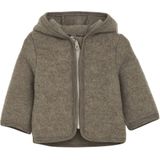Huttelihut Kids Jacket Wool Fleece with Hood Merinovest (Kinderen |bruin)