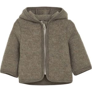 Huttelihut Kids Jacket Wool Fleece with Hood Merinovest (Kinderen |bruin)