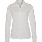 HV Society Dames blouse ecru (Maat: 38) - Effen - Halslijn: Polokraag,