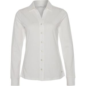 HV Society Dames blouse ecru (Maat: 40) - Effen - Halslijn: Polokraag,