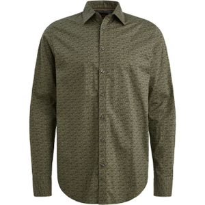 PME Legend Heren overhemd lange mouw groen (Maat: S)