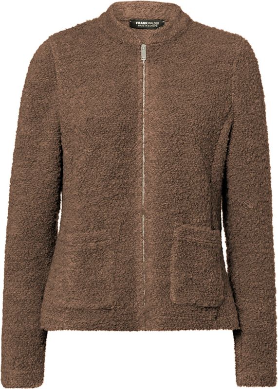 Frank Walder - Dames Vest - Bruin - Opstaande Kraag - NOSStrick