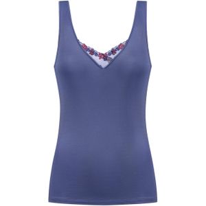 Mey - Pretty Sense - Onderhemd - Smoky Blue/Rood - Mouwloos