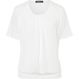 Frank Walder T-shirt ecru (Maat: 44) - Effen - Halslijn: Ronde hals,
