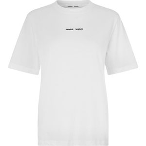 Samsøe Samsøe T-shirt wit (Maat: L) - Logo - Halslijn: Ronde hals,