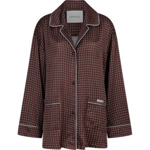 Love Stories Dames blouse bruin (Maat: M) - Halslijn: Revers,