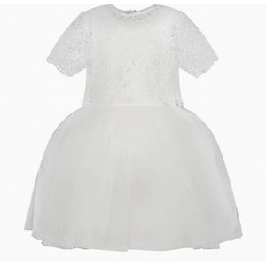 Gymp Meisjes jurk ecru (Maat: 98) - Effen
