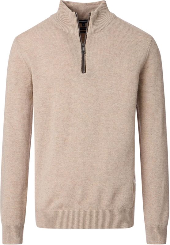Casa Moda - Half-Zip Sweater - Beige - Effen