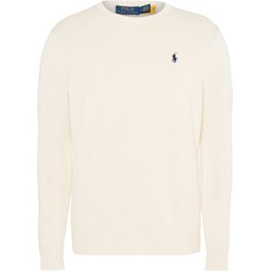 Ralph Lauren Heren trui ecru (Maat: XL) - Effen - Halslijn: Ronde hals,