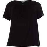 Base Level Curvy T-shirt zwart (Maat: 46) - Effen - Halslijn: Ronde hals,