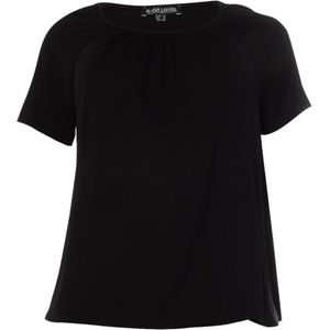 Base Level Curvy T-shirt zwart (Maat: 46) - Effen - Halslijn: Ronde hals,