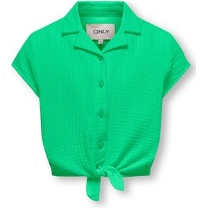 Only Blouse korte mouw groen (Maat: 134) - Effen - Halslijn: Kraag,