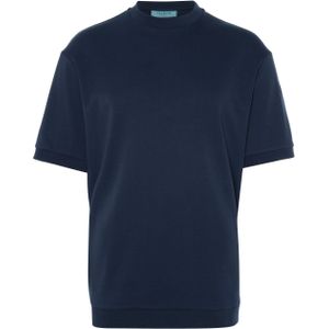 Club 24 T-shirt blauw (Maat: L) - Halslijn: Opstaande kraag,