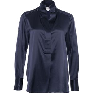 Dea Kudibal Blouse blauw (Maat: XL) - Effen - Halslijn: Opstaande kraag,