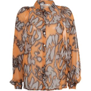 Summum Woman Blouse oranje (Maat: 44) - Halslijn: Kraag,