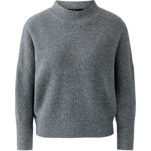 OUI Dames trui grijs (Maat: 36) - Mélange - Halslijn: Opstaande kraag,