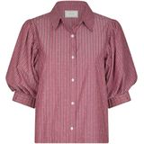 Neo Noir - Etta Soft Stripe - Blouse - Roze - Polokraag
