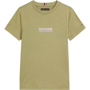 Tommy Hilfiger T-shirt groen (Maat: 164) - Tekst - Halslijn: Ronde hals,