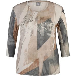 Rabe - Shirt - Macchiato - 3/4 Mouwen - Met Print All-over