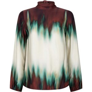 Aaiko Top rood (Maat: S) - Halslijn: Opstaande kraag,