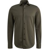 Vanguard Heren overhemd lange mouw groen (Maat: S) - Effen