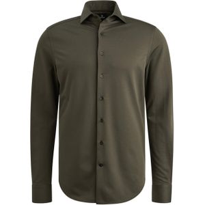 Vanguard Heren overhemd lange mouw groen (Maat: S) - Effen