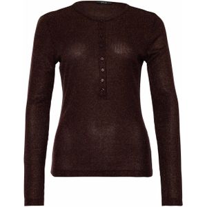OPUS Dames longsleeve bordeaux (Maat: 36) - Glitter - Halslijn: Ronde hals,