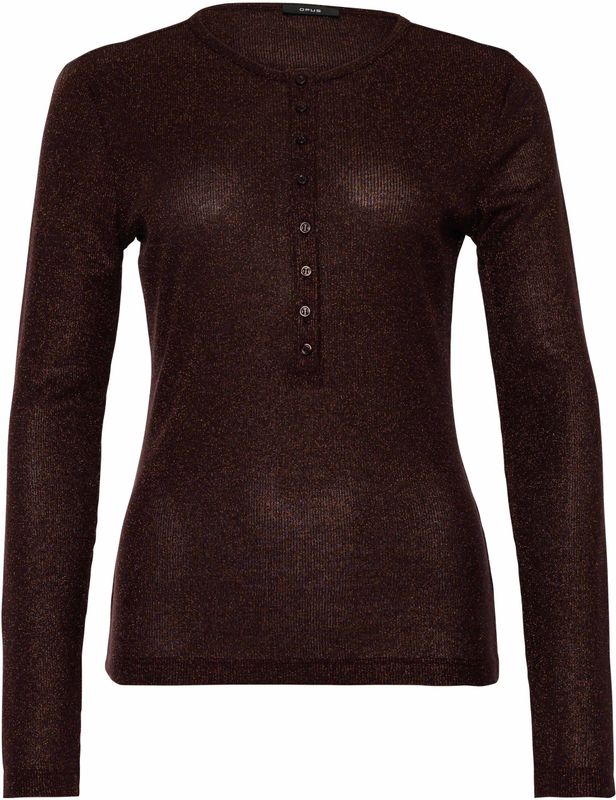 OPUS Dames longsleeve bordeaux (Maat: 36) - Glitter - Halslijn: Ronde hals,