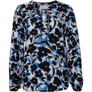 Freequent Blouse blauw (Maat: XS) - Bloemen - Halslijn: Ronde hals,