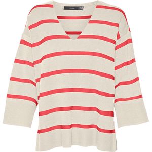 Vero moda Trui ecru (Maat: M) - Streep - Halslijn: V-hals,