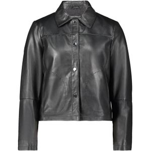 Betty Barclay Dames leren jas zwart (Maat: 36) - Effen