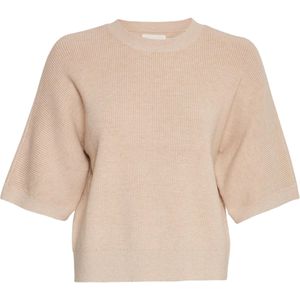 Moss Copenhagen Trui beige (Maat: L-XL) - Effen - Halslijn: Ronde hals,