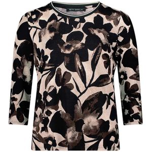 Betty Barclay - T-Shirt - 252-25991482 - Zwart en Beige - Bloemendessin