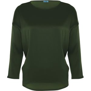 Kyra Blouse groen (Maat: 46) - Effen - Halslijn: Ronde hals,