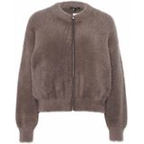 OPUS Dames vest bruin (Maat: 36) - Effen - Halslijn: Ronde hals,