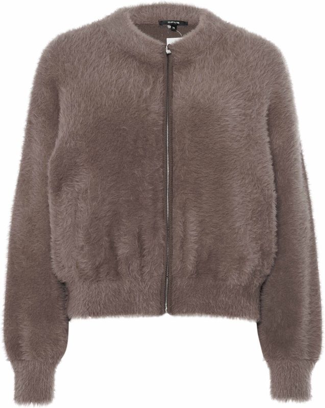 OPUS Dames vest bruin (Maat: 36) - Effen - Halslijn: Ronde hals,