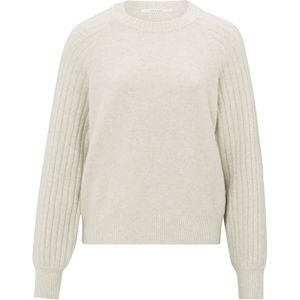 YAYA Sweater ecru (Maat: M) - Effen - Halslijn: Ronde hals,