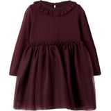 Tule Jurk - Lange Mouwen - Ronde Hals - Regular Fit - Biologisch Katoen - Ruches