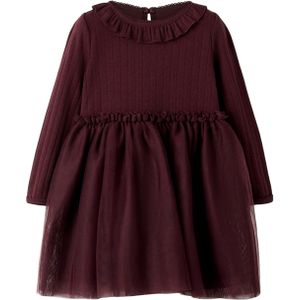 Tule Jurk - Lange Mouwen - Ronde Hals - Regular Fit - Jersey van Biologisch Katoen