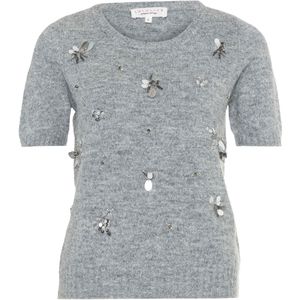 LolaLiza Trui grijs (Maat: S) - Glitter - Halslijn: Ronde hals,