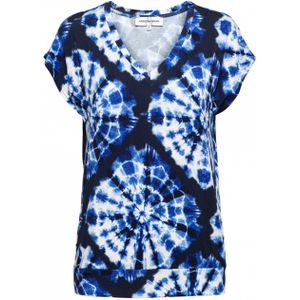 &Co Woman T-shirt blauw (Maat: 3XL) - Tie dye - Halslijn: V-hals,