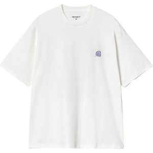 Carhartt WIP Heren t-shirt wit (Maat: M) - Tekst - Halslijn: Ronde hals,