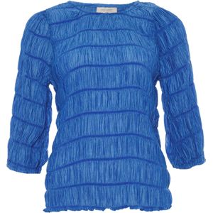 Freequent Blouse blauw (Maat: 2XL) - Effen - Halslijn: Ronde hals,