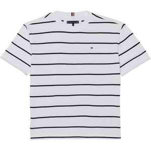 Tommy Hilfiger T-shirt blauw (Maat: 152) - Streep - Halslijn: Ronde hals,