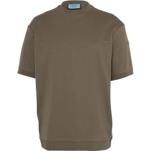 Club 24 T-shirt beige (Maat: M) - Effen - Halslijn: Opstaande kraag,