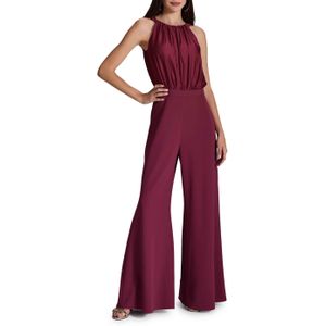 Swing Jumpsuit mit amerikanischem Ausschn rood (Maat: 42) - Effen - Halslijn: Ronde hals,