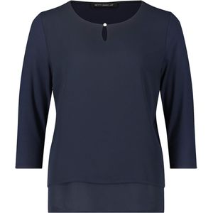 Betty Barclay T-shirt blauw (Maat: 40) - Effen - Halslijn: Ronde hals,
