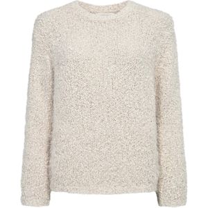 Freequent Dames trui beige (Maat: L) - Effen - Halslijn: Ronde hals,